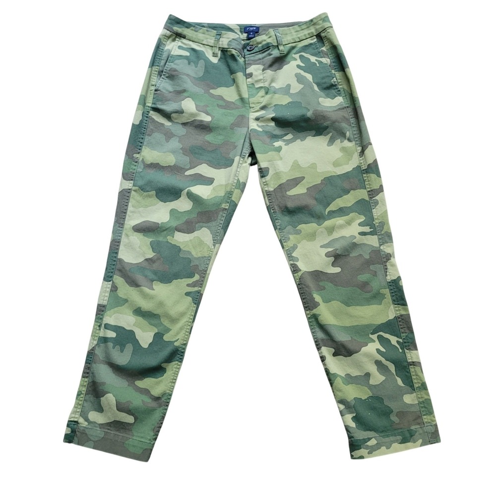 J.Crew Womens Green Camouflage Chino Pants 8 Straight Leg